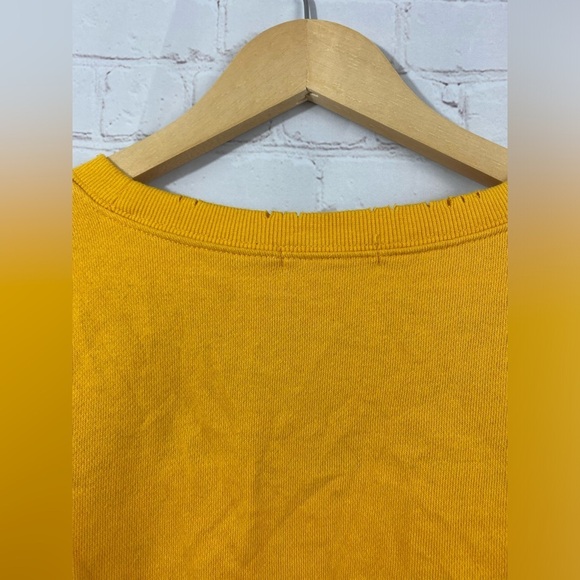 Forever 21 Cropped Sweatshirt Womens Size Medium Black Yellow White “CHLL” - Picture 2 of 11